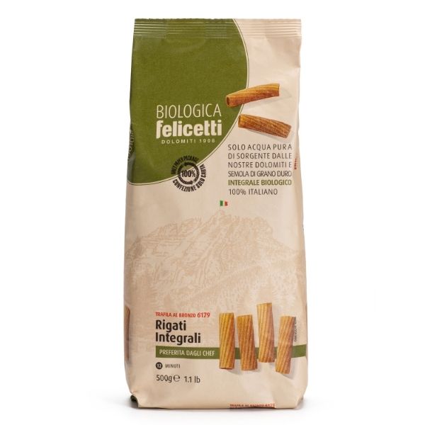 Rigati Bio Integral 500 g. - Felicetti - Pasta y fideos - GOURMANDISE SL - 3.21