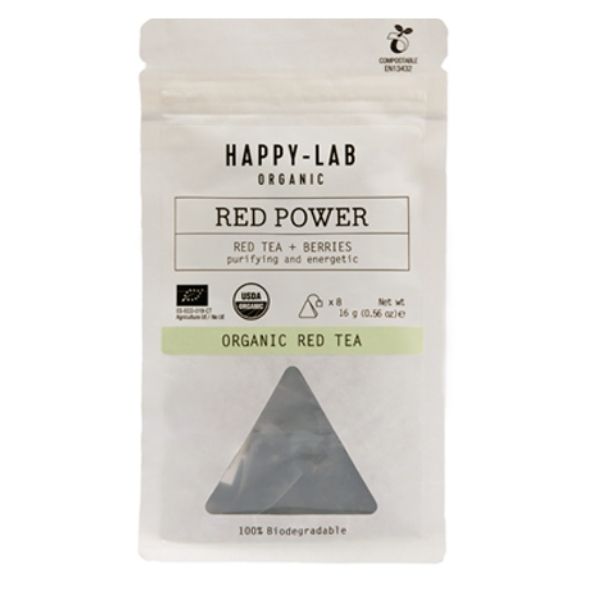 Red Power Bolsa Compostable 8 pirámides - Happy-Lab - Té e infusiones - GOURMANDISE SL - 6.04
