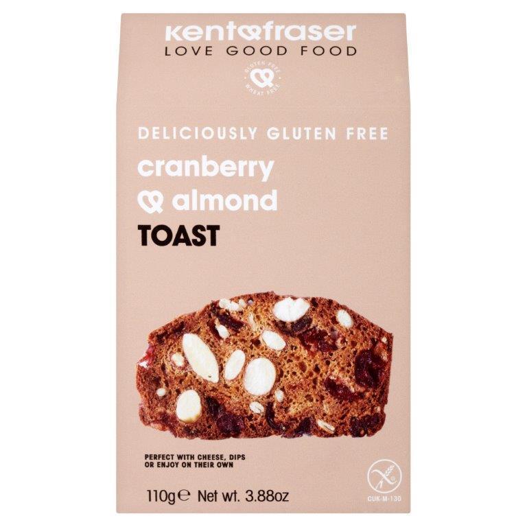 Cranberry and almond toast 110 g. - Kent and Fraser - Pan tostado - GOURMANDISE SL - 6.73